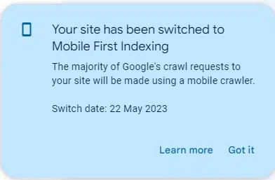 Google Mobile First Indexing Notice 1684753130